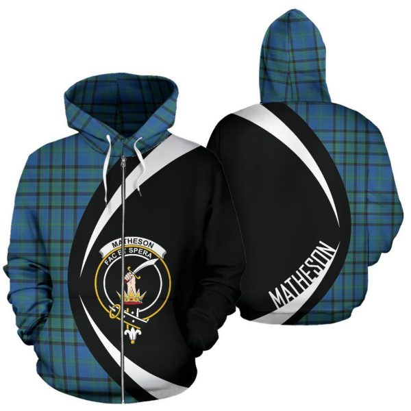 Matheson Hunting Ancient Tartan Crest Zipper Hoodie - Circle Style Discount