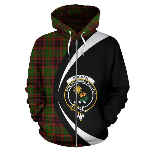 Buchan Modern Tartan Crest Zipper Hoodie - Circle Style Hot on Sale - Image 2