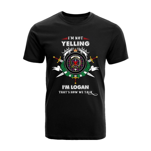 Logan Modern Tartan Crest T-shirt - I m not yelling style For Cheap