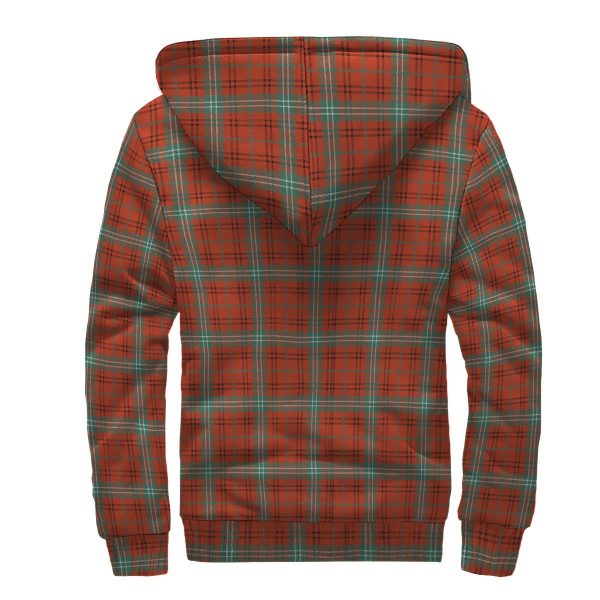Morrison Red Ancient Tartan Crest Sherpa Hoodie Hot on Sale - Image 2