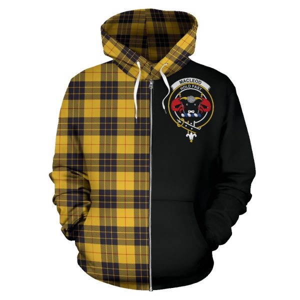 MacLeod of Lewis Ancient Tartan Crest Zipper Hoodie - Half Of Me Style Online - Image 2