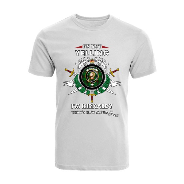Kirkaldy Tartan Crest T-shirt - I m not yelling style on Sale - Image 3