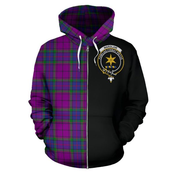 Wardlaw Modern Tartan Crest Zipper Hoodie - Half Of Me Style Sale - Image 2