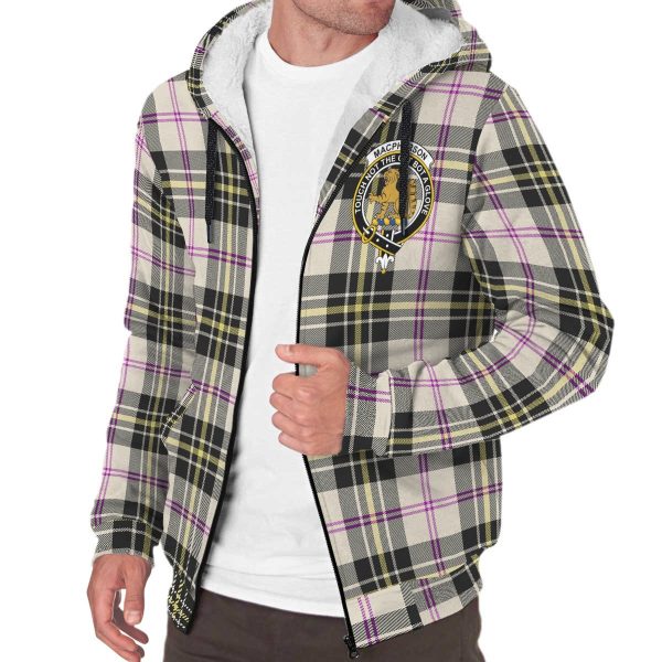 MacPherson Dress Ancient Tartan Crest Sherpa Hoodie Online - Image 3