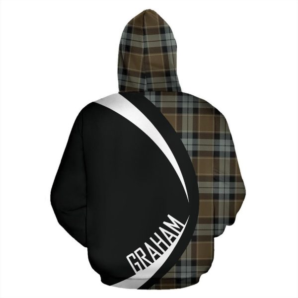 Graham of Menteith Weathered Tartan Crest Zipper Hoodie - Circle Style For Discount - Image 3