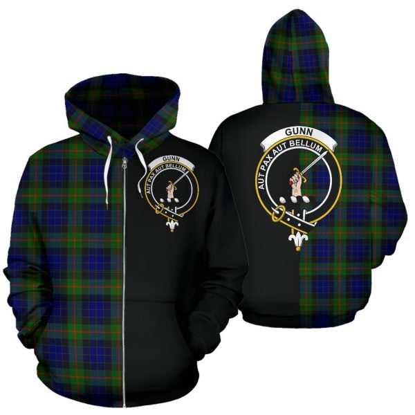 Gunn Modern Tartan Crest Zipper Hoodie - Half Of Me Style Supply