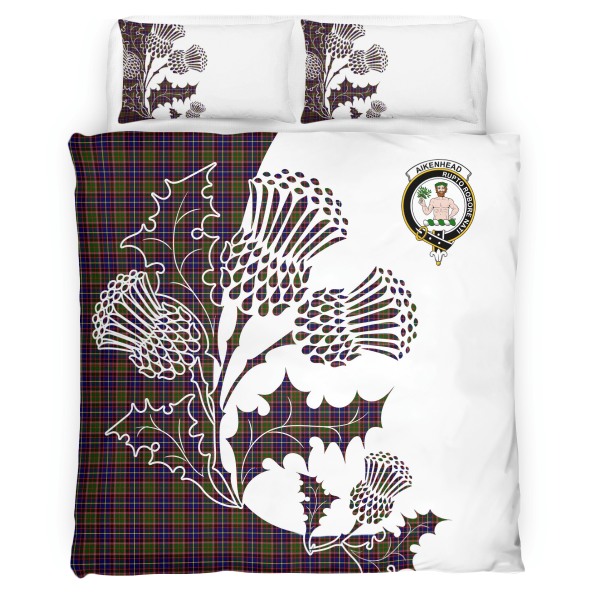 Aikenhead Tartan Crest Bedding Set - Thistle Style Online now - Image 2