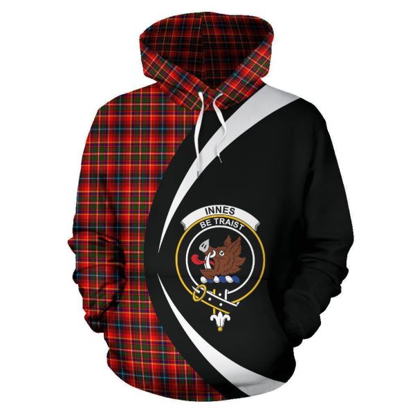 Innes Modern Tartan Crest Hoodie - Circle Style Online Sale - Image 2