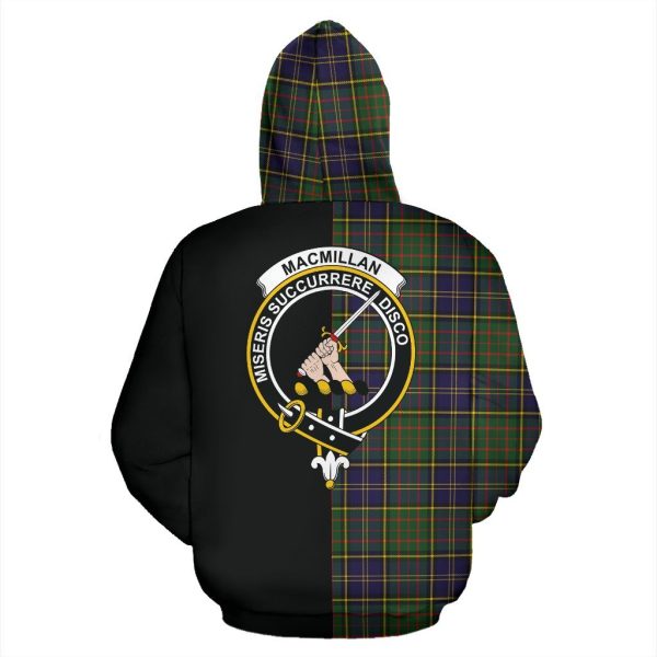 MacMillan Hunting Modern Tartan Crest Zipper Hoodie - Half Of Me Style For Cheap - Image 3