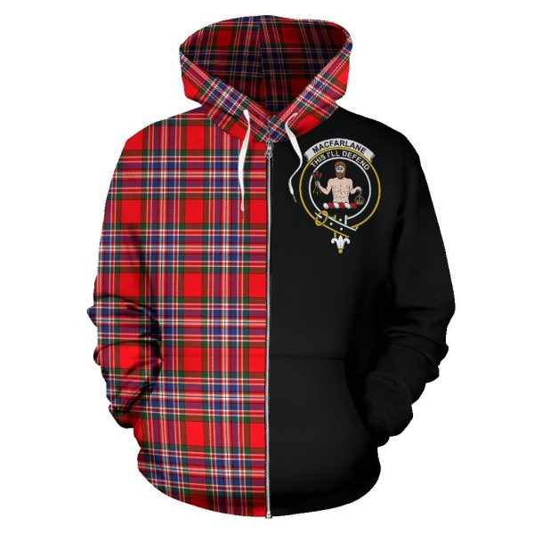 MacFarlane Modern Tartan Crest Zipper Hoodie - Half Of Me Style For Cheap - Image 2