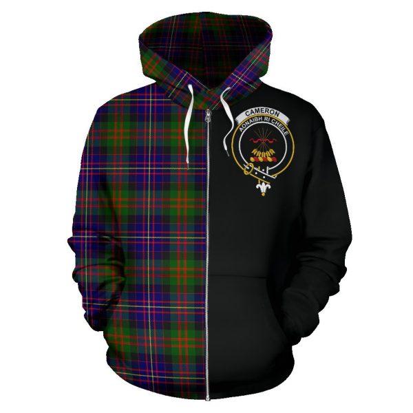 Cameron of Erracht Modern Tartan Crest Zipper Hoodie - Half Of Me Style Cheap - Image 2