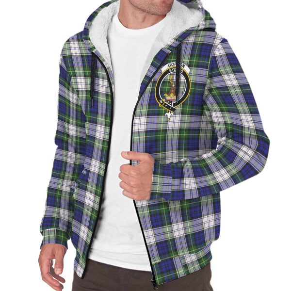 Gordon Dress Modern Tartan Crest Sherpa Hoodie Fashion - Image 3