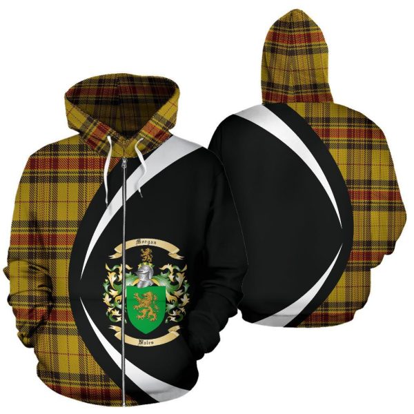 Morgan Of Wales Tartan Crest Zipper Hoodie - Circle Style Cheap