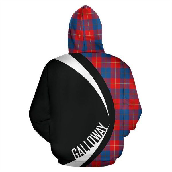 Galloway Red Tartan Crest Hoodie - Circle Style For Cheap - Image 3