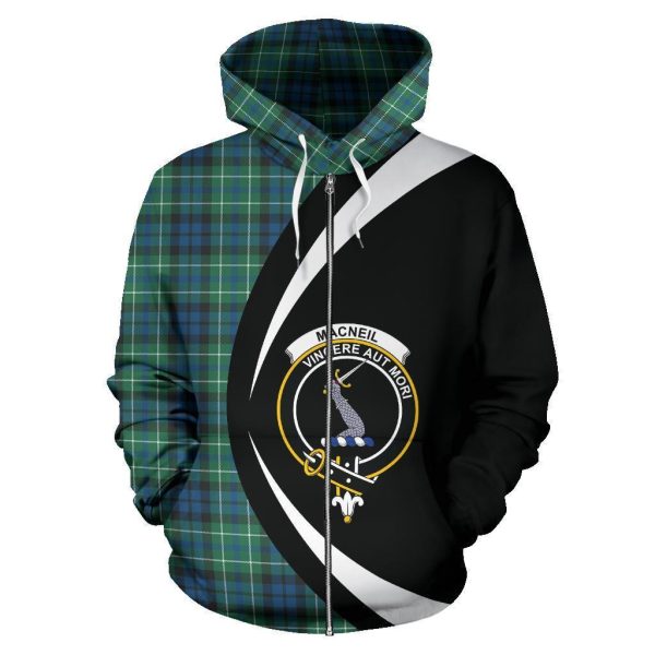 MacNeill of Colonsay Ancient Tartan Crest Zipper Hoodie - Circle Style Online Hot Sale - Image 2