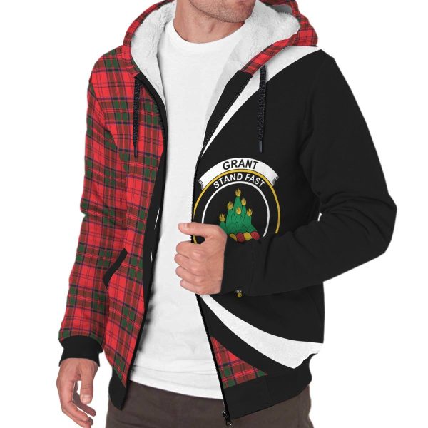 Grant Modern Tartan Crest Sherpa Hoodie - Circle Style Discount - Image 3