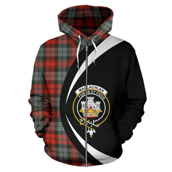 MacLachlan Weathered Tartan Crest Zipper Hoodie - Circle Style Online Hot Sale - Image 2