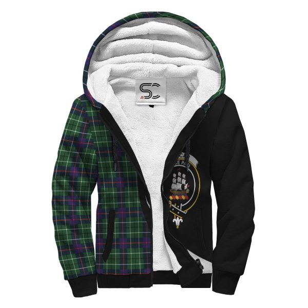 Duncan Modern Tartan Crest Sherpa Hoodie - Circle Style Hot on Sale