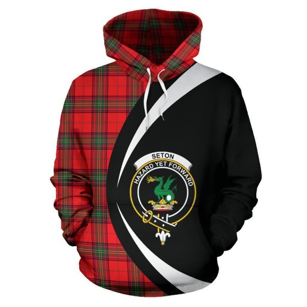 Seton Modern Tartan Crest Hoodie - Circle Style Sale - Image 2