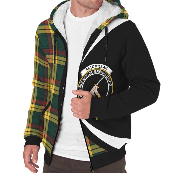 MacMillan Old Modern Tartan Crest Sherpa Hoodie - Circle Style Sale - Image 3
