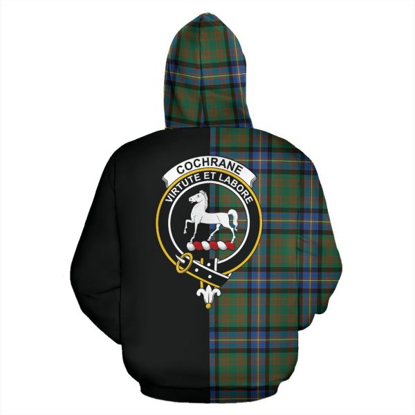 Cochrane Ancient Tartan Crest Zipper Hoodie - Half Of Me Style Sale - Image 3