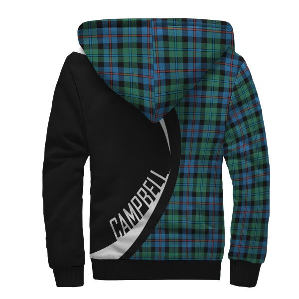 Campbell of Cawdor Ancient Tartan Crest Sherpa Hoodie - Circle Style For Sale - Image 2
