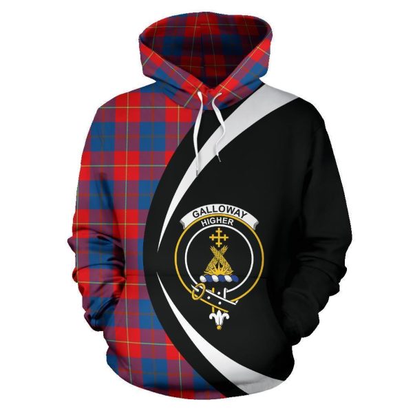 Galloway Red Tartan Crest Hoodie - Circle Style For Cheap - Image 2