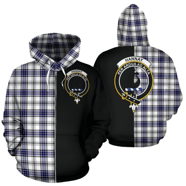 Hannay Modern Tartan Crest Zipper Hoodie - Half Of Me Style For Cheap