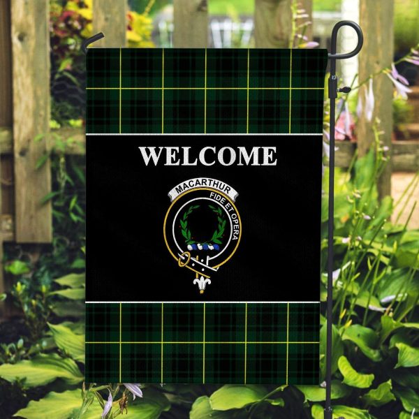 MacArthur Tartan Crest Black Garden Flag Hot on Sale