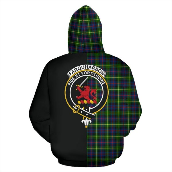 Farquharson Modern Tartan Crest Zipper Hoodie - Half Of Me Style Sale - Image 3