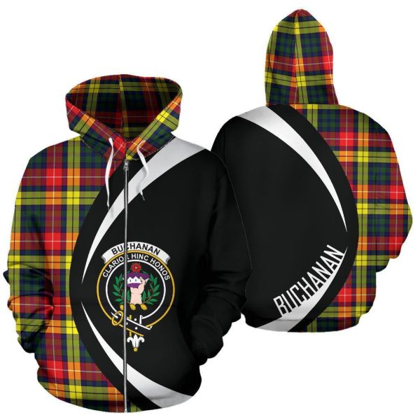 Buchanan Modern Tartan Crest Zipper Hoodie - Circle Style Supply