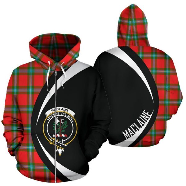 MacLaine of Loch Buie Tartan Crest Zipper Hoodie - Circle Style Supply