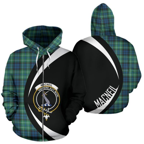 MacNeill of Colonsay Ancient Tartan Crest Zipper Hoodie - Circle Style Online Hot Sale