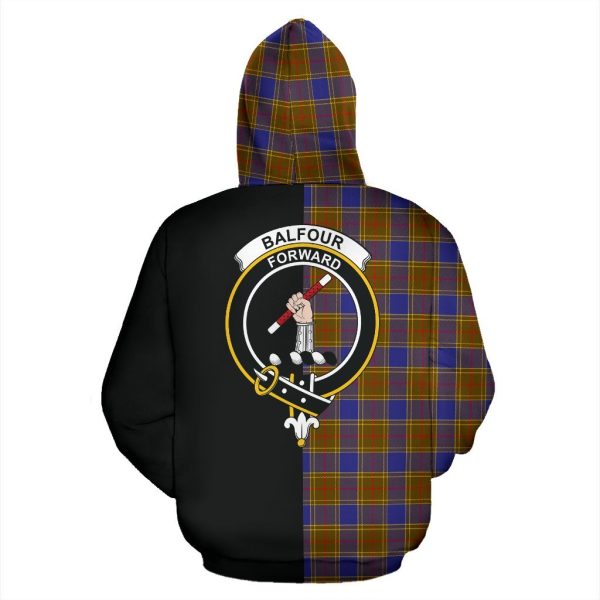 Balfour Modern Tartan Crest Zipper Hoodie - Half Of Me Style Sale - Image 3