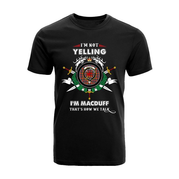 MacDuff Tartan Crest T-shirt - I m not yelling style Hot on Sale