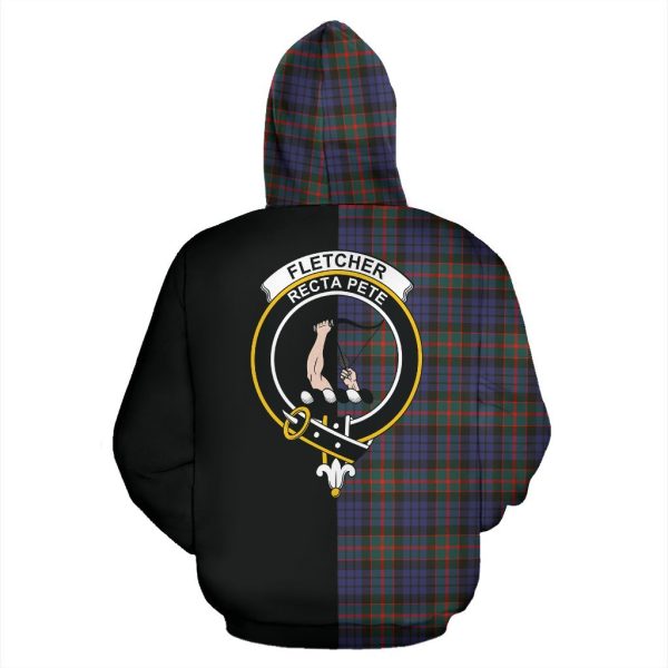 Fletcher of Dunans Tartan Crest Zipper Hoodie - Half Of Me Style Supply - Image 3