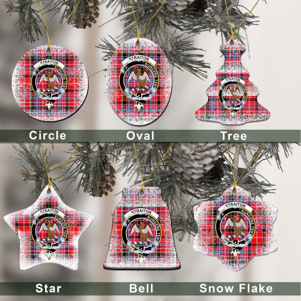Straiton Tartan Christmas Ceramic Ornament - Snow Style Discount