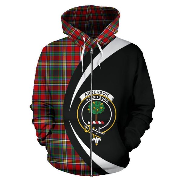 Anderson of Arbrake Tartan Crest Zipper Hoodie - Circle Style Online - Image 2