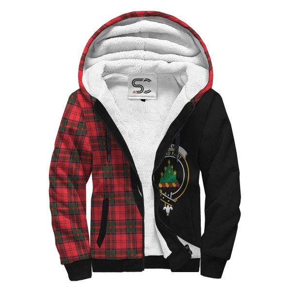 Grant Modern Tartan Crest Sherpa Hoodie - Circle Style Discount