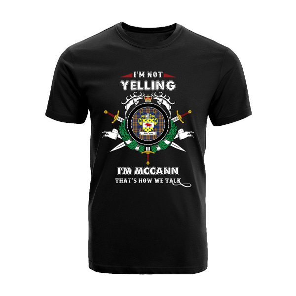 McCann Tartan Crest T-shirt - I m not yelling style Hot on Sale
