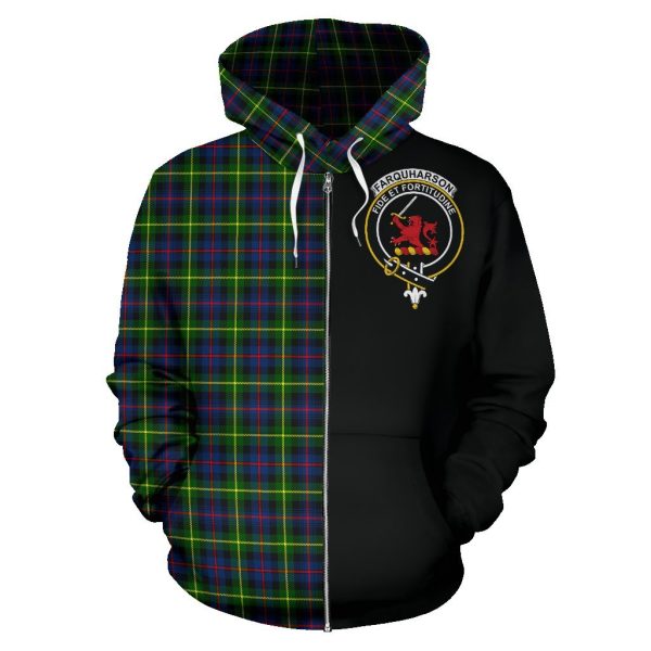 Farquharson Modern Tartan Crest Zipper Hoodie - Half Of Me Style Sale - Image 2