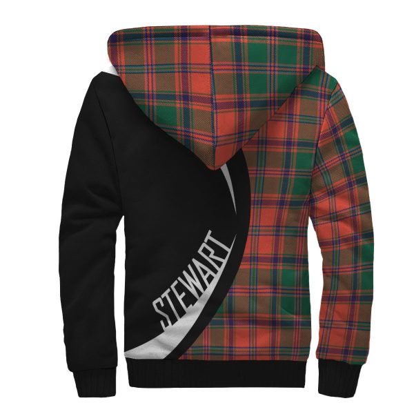 Stewart of Appin Ancient Tartan Crest Sherpa Hoodie - Circle Style For Sale - Image 2