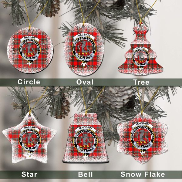 MacBain Tartan Christmas Ceramic Ornament - Snow Style Online