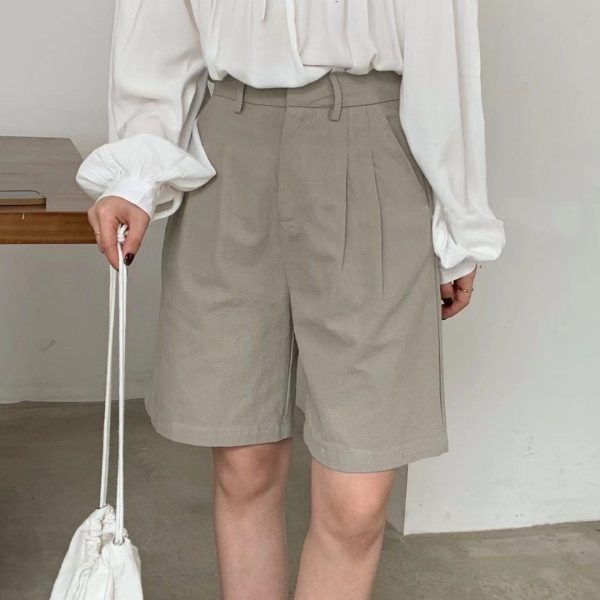 Linen Shorts Wide Leg Summer Shorts Woman High Waist Shorts Streetwear Cheap - Image 3