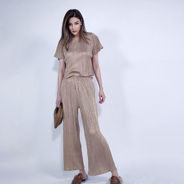 Women s Tracksuit Clothing Crop Top Pants Outfit Two-piece Set Hot on Sale - Image 4