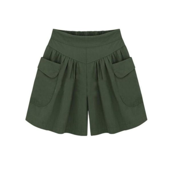 Casual Shorts Women Summer Elastic Waist Loose Casual Shorts Cheap