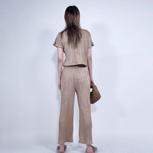 Women s Tracksuit Clothing Crop Top Pants Outfit Two-piece Set Hot on Sale - Image 3