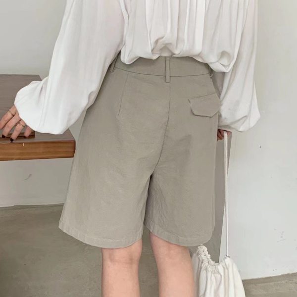 Linen Shorts Wide Leg Summer Shorts Woman High Waist Shorts Streetwear Cheap - Image 4